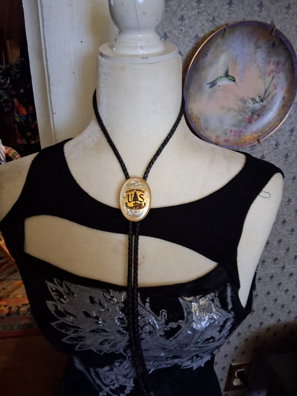 Gold US Bolo Tie Necklace - Western Statement Jewelry
